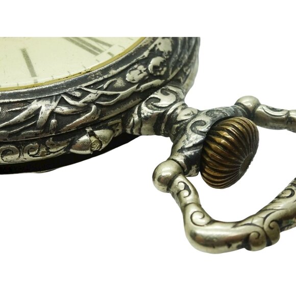 Large Antique 1906 Doxa Watch Hunting Party Silver Repousse Design - Picture 4 of 9